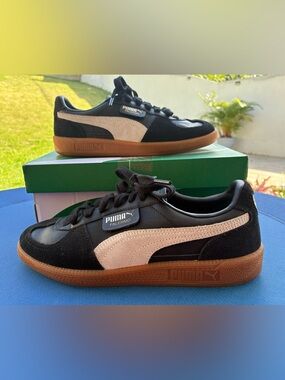 Puma Palermo Lth Black Feather Gray Gum Womens Size 9 With Box Retro